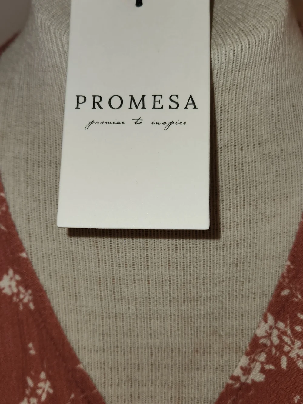 Promesa Rust Floral V-Neck Long Sleeve Midi Dress - Picture 6 of 6
